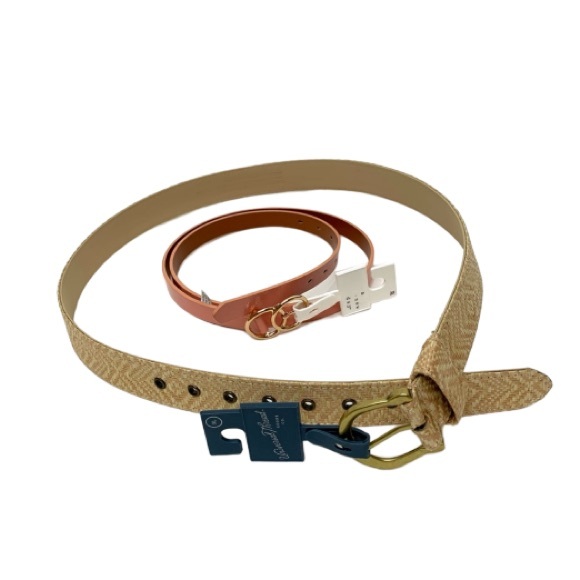 Set Of Two XL Universal Thread & A New Day Belt Natural & Slim Georgia Peach Nwt - Picture 1 of 14